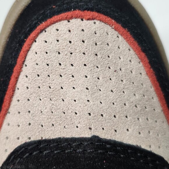 Ashitalia Women's Black/Coral Suede Athletic Wedge Sneakers Size 38 - Picture 7 of 9